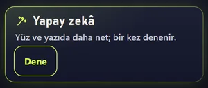 Yapay zekâ kalite kartı; Dene düğmesi